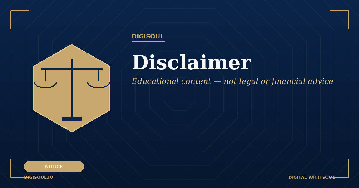 Digisoul Legal Disclaimer - Educational content notice and limitations
