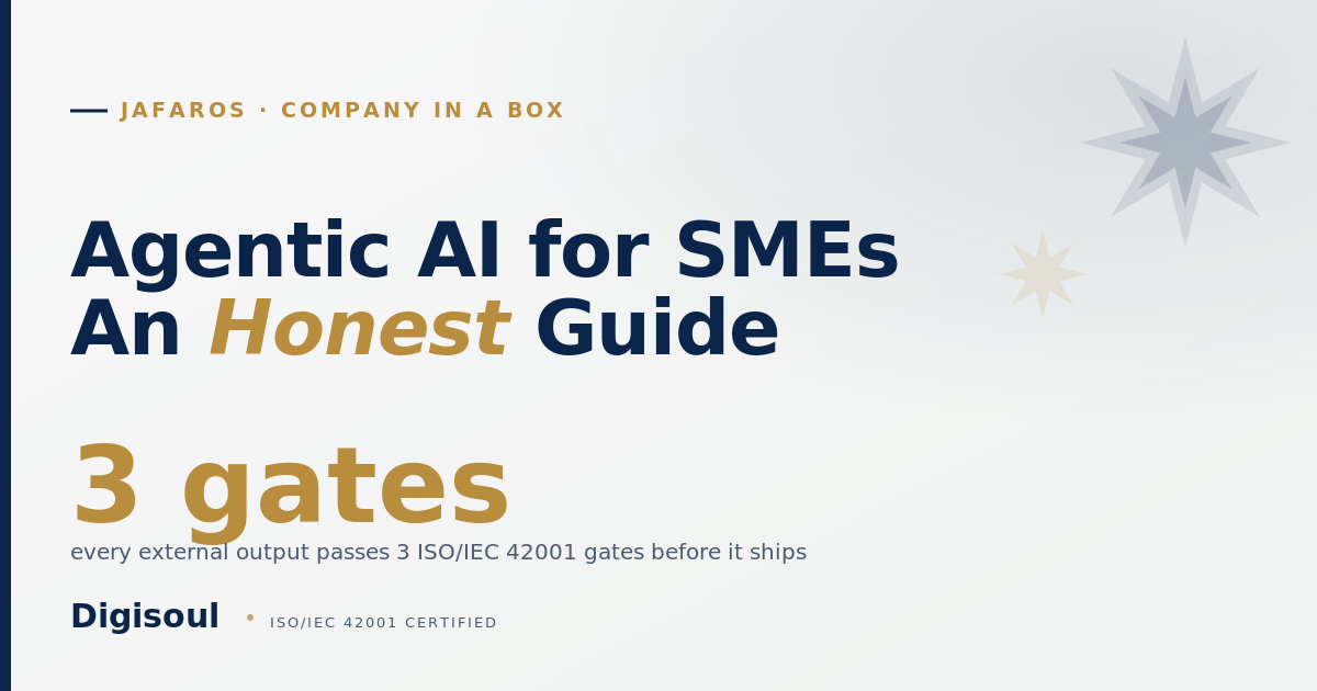 JafarOS: agentic AI for SMEs, capabilities and limits, Sapphire and gold