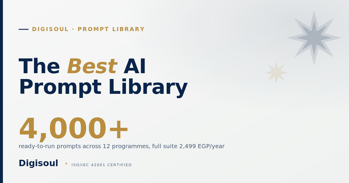 Digisoul Prompt Library for MENA teams, Sapphire and gold