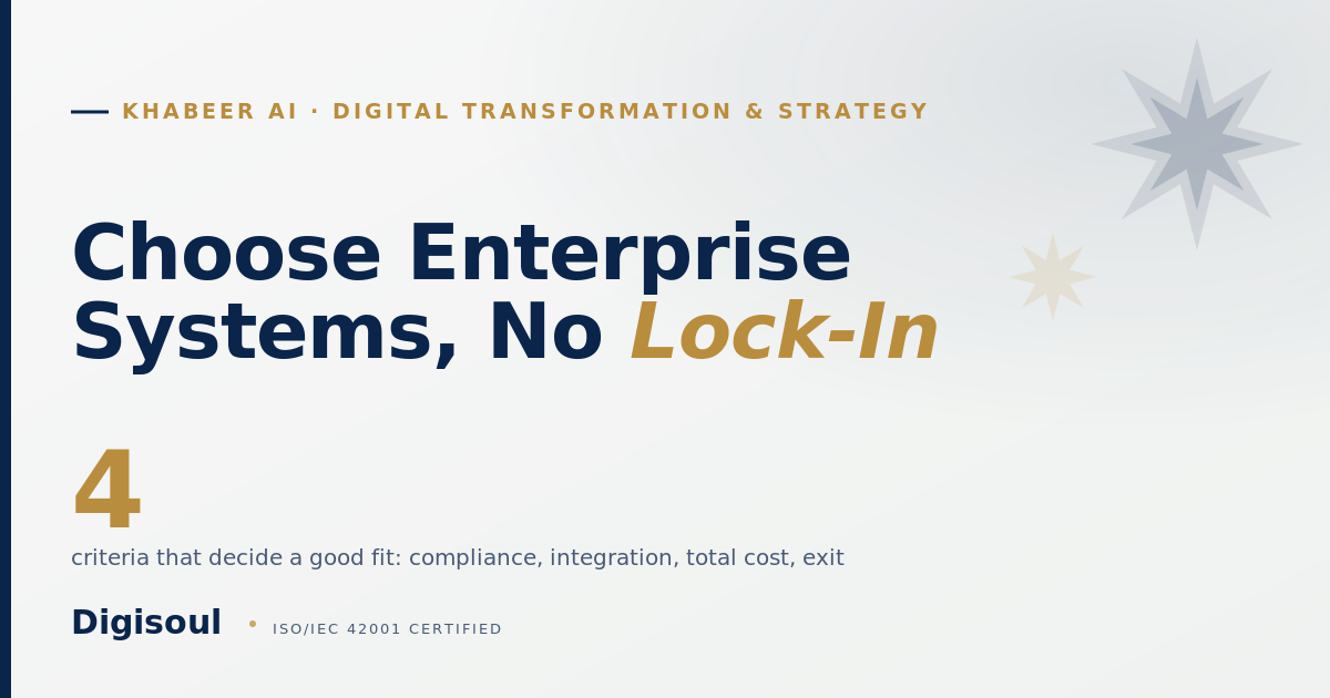 Khabeer AI: choosing enterprise systems in MENA without lock-in, Sapphire and gold