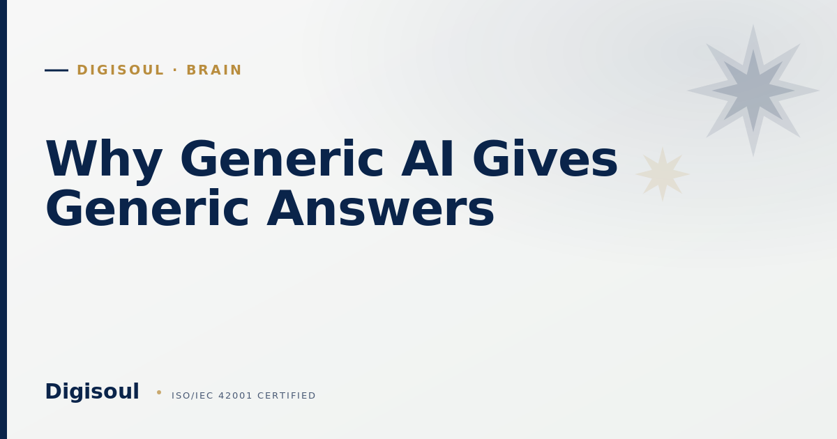 Digisoul Brain: why generic AI gives generic answers and the fix, Sapphire and gold